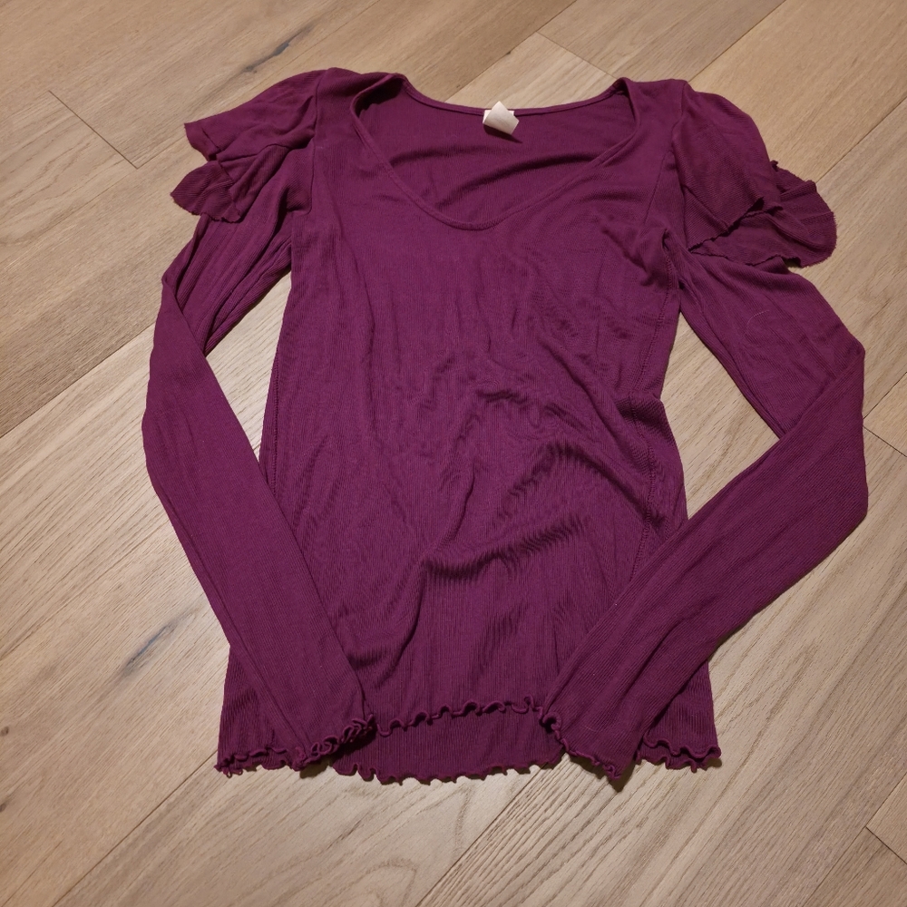 We The Free Plum Long Sleeve Top